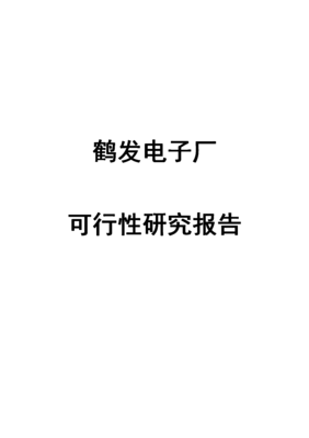 烸名贤电子厂建设项目可行性研究分析报告